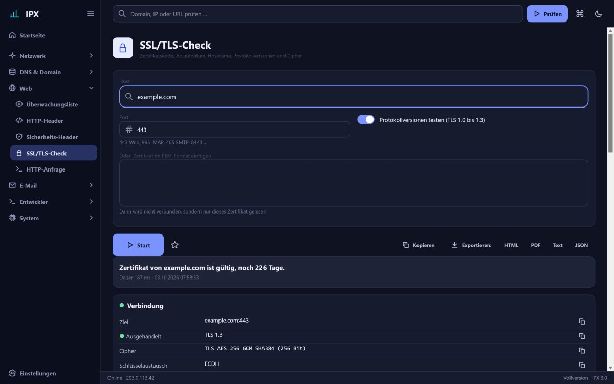 SSL/TLS-Check: Zertifikatskette, Ablauf und Protokolle